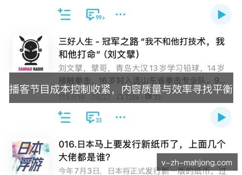 播客节目成本控制收紧,内容质量与效率寻找平衡 播客节目成本控制收紧,内容质量与效率寻找平衡